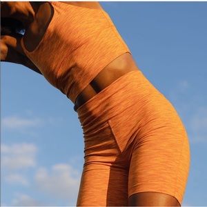 Outdoor Voices flow crop top and bike shorts